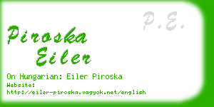 piroska eiler business card